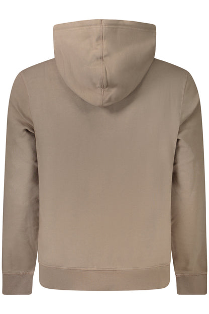 HUGO BOSS MEN'S ZIP-FREE SWEATSHIRT BROWN