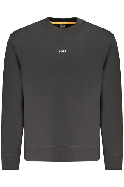 HUGO BOSS MEN'S BLACK ZIP-UP SWEATSHIRT