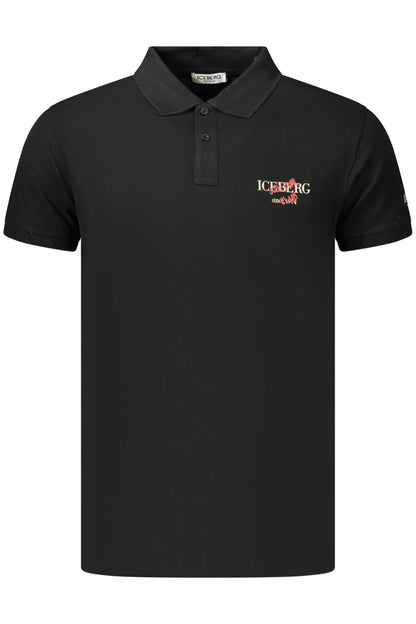 Polo noir à manches courtes pour homme ICEBERG
