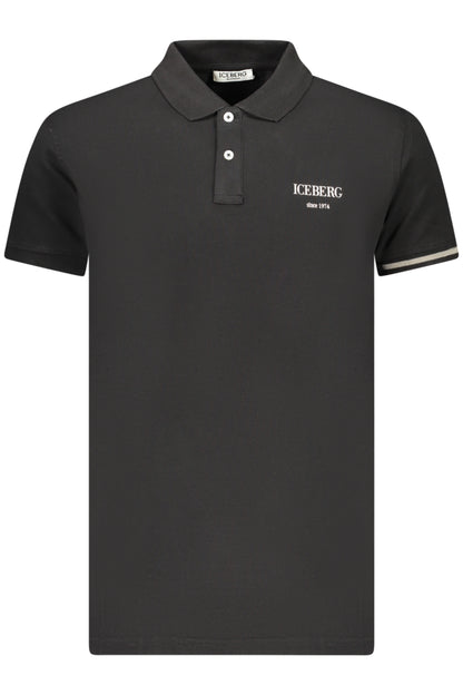Polo noir à manches courtes pour homme ICEBERG