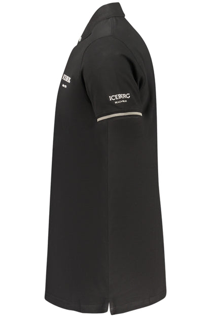 Polo noir à manches courtes pour homme ICEBERG