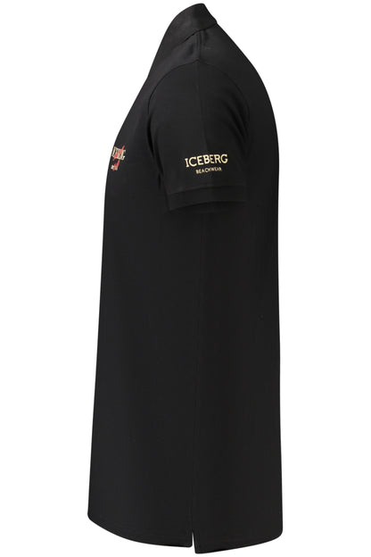 Polo noir à manches courtes pour homme ICEBERG
