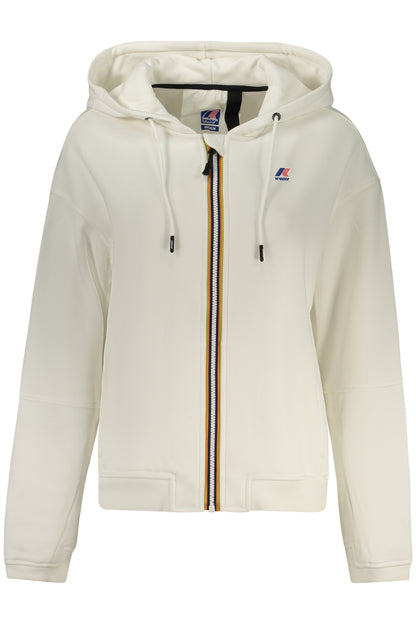 K-WAY WOMEN'S WHITE ZIP-UP SWEATSHIRT