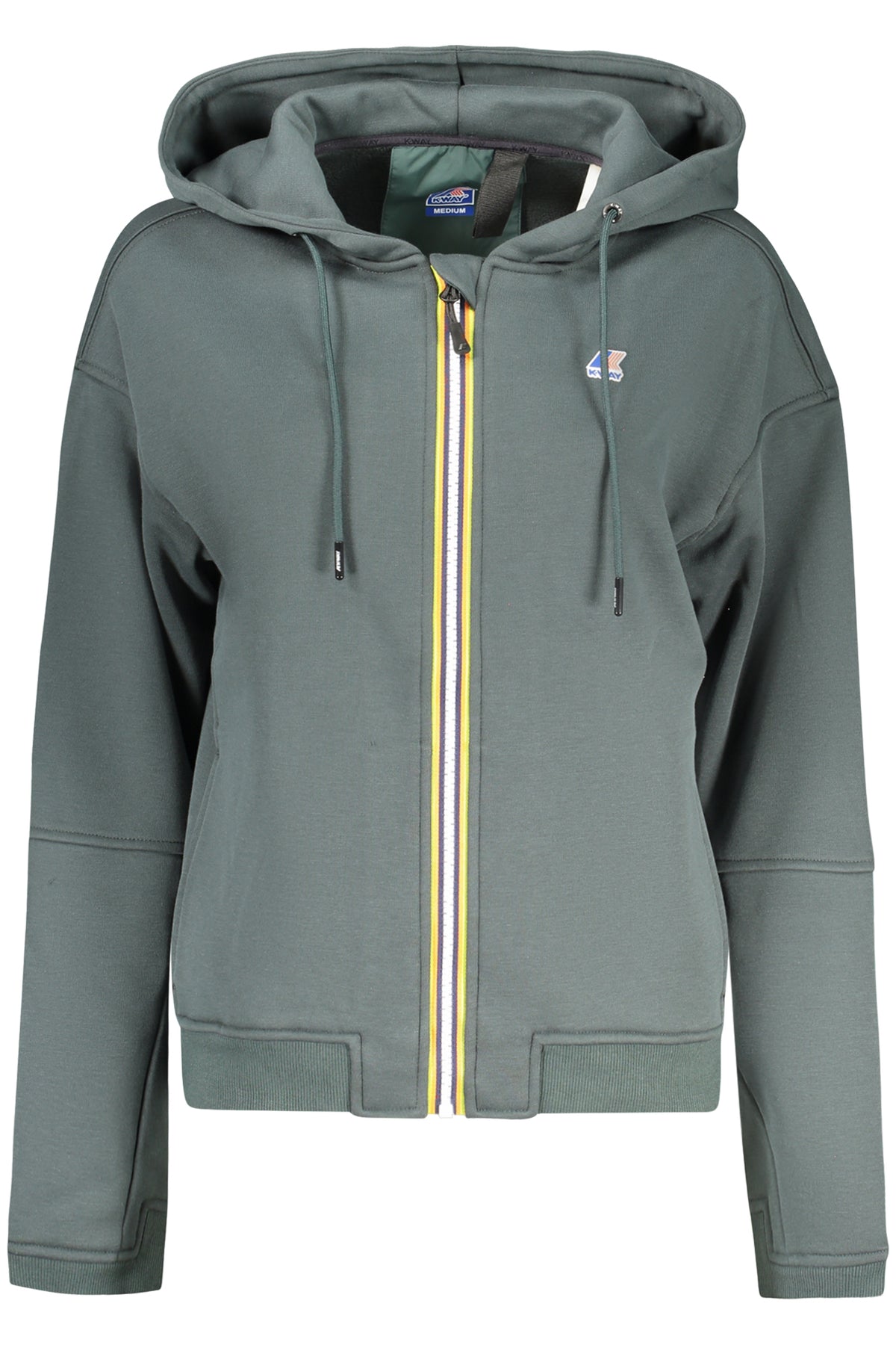 K-WAY WOMEN'S GREEN ZIP-UP SWEATSHIRT