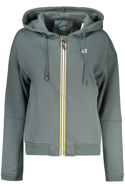 K-WAY WOMEN'S GREEN ZIP-UP SWEATSHIRT