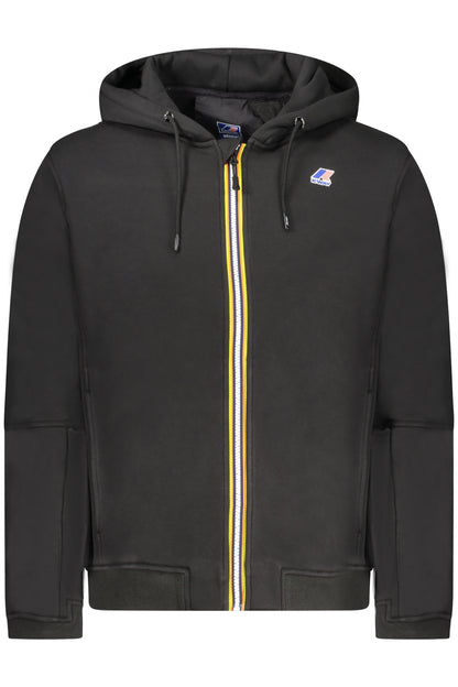 K-WAY MEN'S BLACK ZIP-UP SWEATSHIRT
