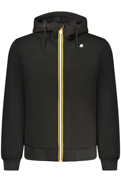 K-WAY MEN'S BLACK ZIP-UP SWEATSHIRT