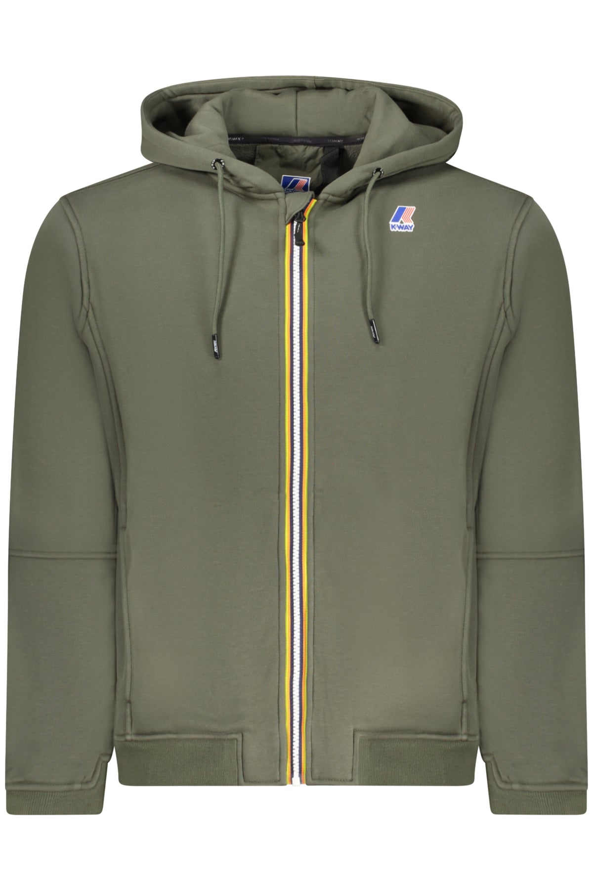 K-WAY MEN'S GREEN ZIP-UP SWEATSHIRT