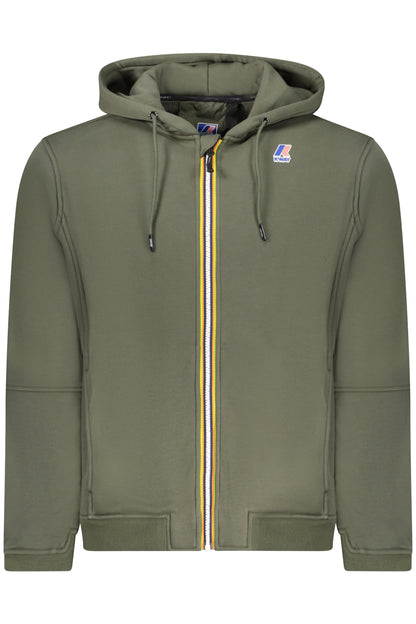 K-WAY MEN'S GREEN ZIP-UP SWEATSHIRT