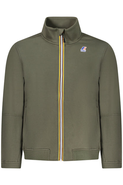 K-WAY MEN'S GREEN ZIP-UP SWEATSHIRT