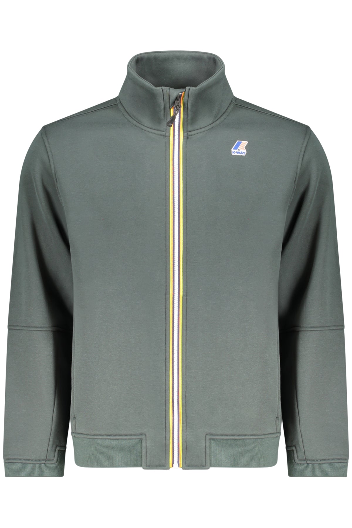 K-WAY MEN'S GREEN ZIP-UP SWEATSHIRT