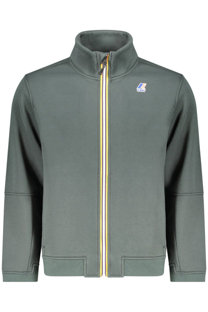 K-WAY MEN'S GREEN ZIP-UP SWEATSHIRT