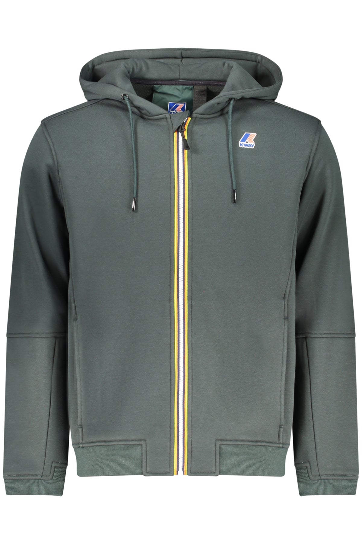 K-WAY MEN'S GREEN ZIP-UP SWEATSHIRT