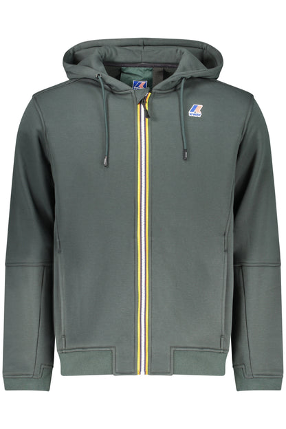 K-WAY MEN'S GREEN ZIP-UP SWEATSHIRT