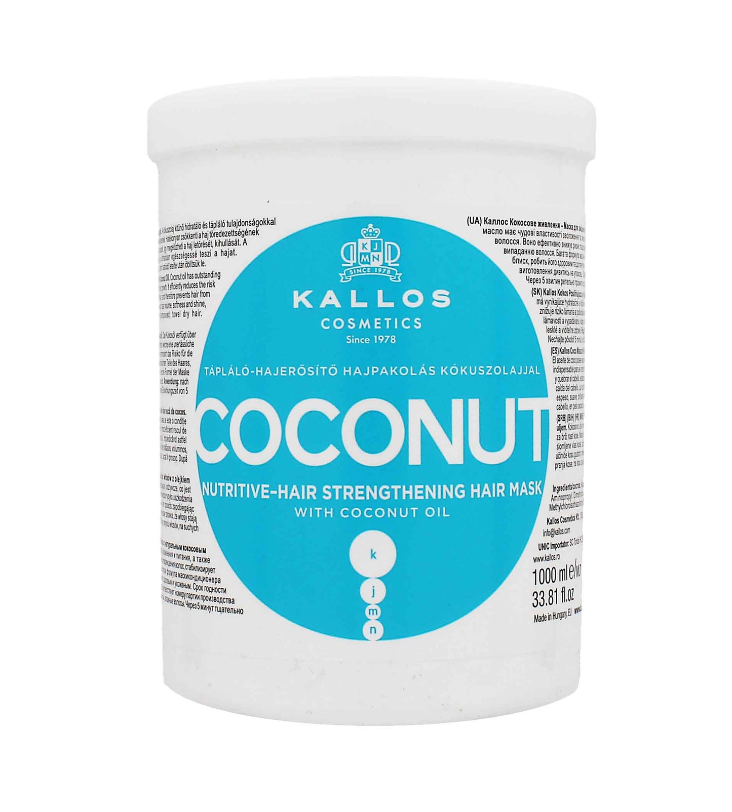 Kallos Coconut nourishing, strengthening hair mask 1000 ml