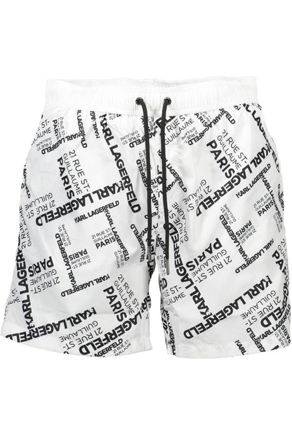 KARL LAGERFELD BEACHWEAR SWIMSUIT BOTTOM MEN WHITE