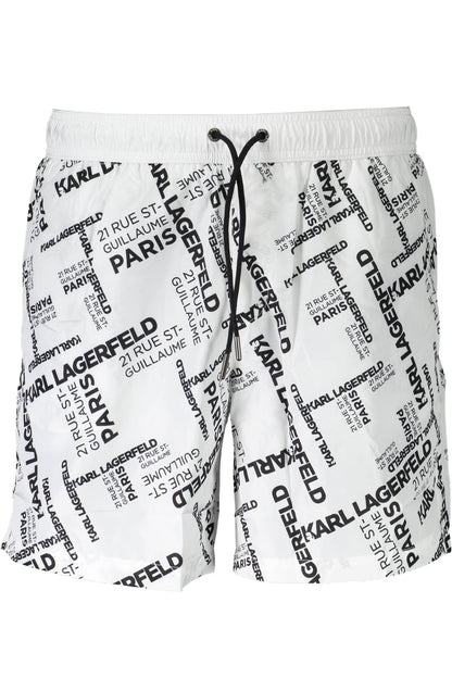 KARL LAGERFELD BEACHWEAR SWIMSUIT BOTTOM MEN WHITE
