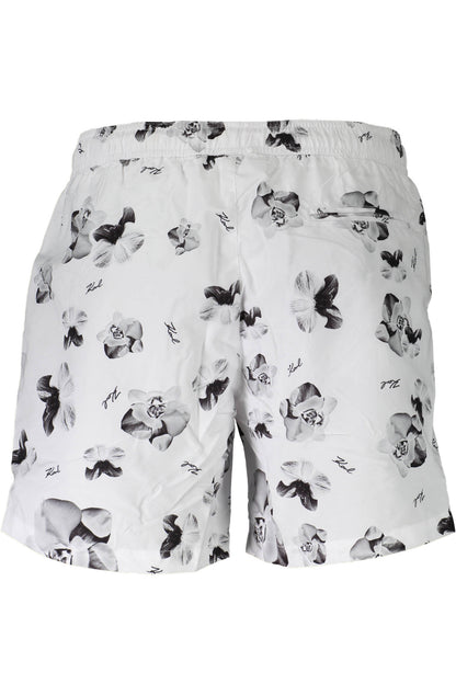 KARL LAGERFELD BEACHWEAR SWIMSUIT BOTTOM MEN WHITE