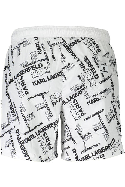 KARL LAGERFELD BEACHWEAR SWIMSUIT BOTTOM MEN WHITE