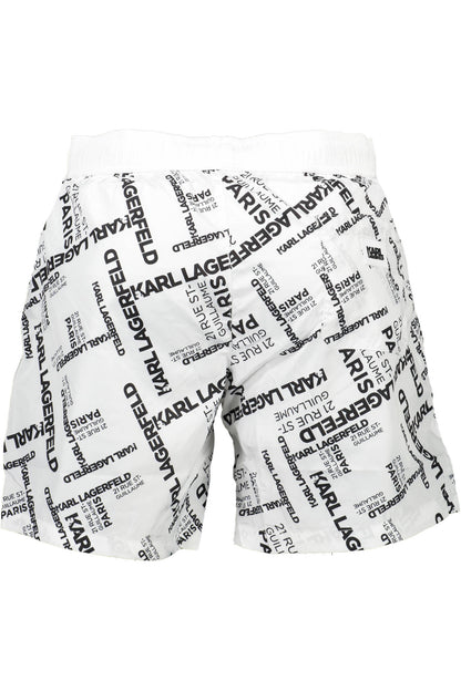 KARL LAGERFELD BEACHWEAR SWIMSUIT BOTTOM MEN WHITE