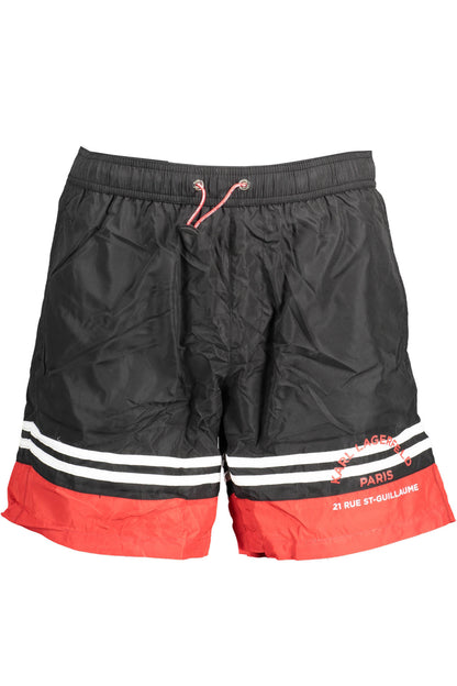 KARL LAGERFELD BEACHWEAR SWIMSUIT BLACK MEN'S BOTTOM