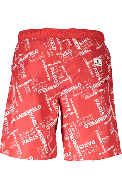 KARL LAGERFELD BEACHWEAR SWIMSUIT MEN'S BOTTOM RED