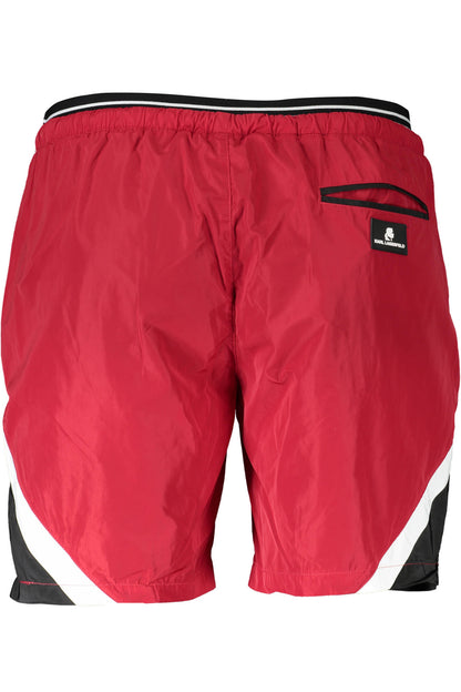 KARL LAGERFELD BEACHWEAR SWIMSUIT MEN'S BOTTOM RED