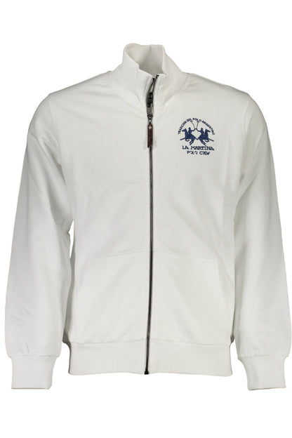 LA MARTINA MEN'S WHITE ZIP-UP SWEATSHIRT