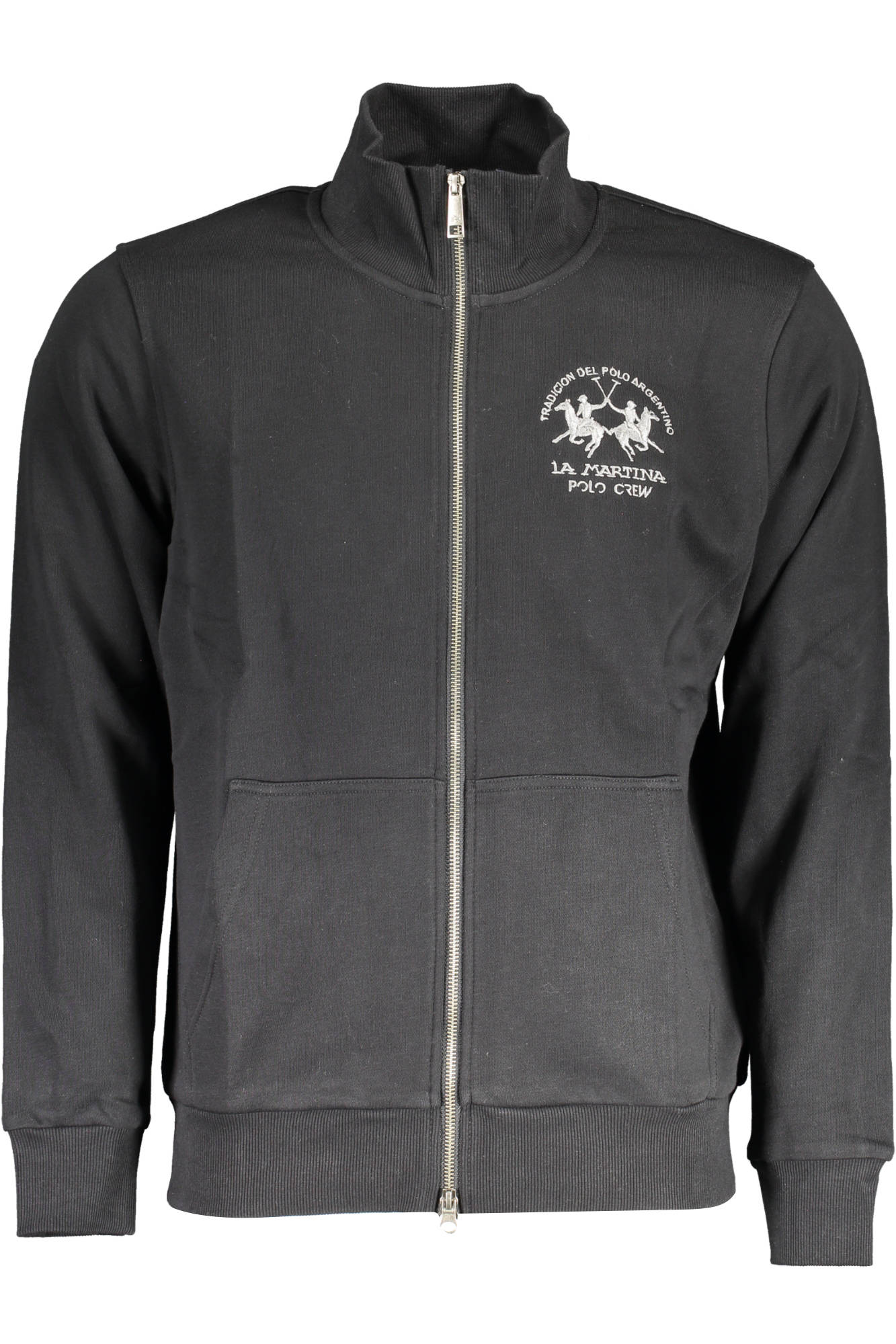 LA MARTINA MEN'S BLACK ZIPPED SWEATSHIRT