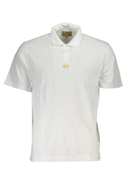 LA MARTINA MEN'S WHITE SHORT SLEEVED POLO SHIRT