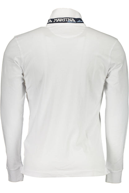 LA MARTINA MEN'S WHITE LONG SLEEVE POLO SHIRT