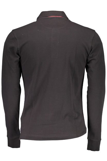 LA MARTINA MEN'S BLACK LONG SLEEVE POLO SHIRT