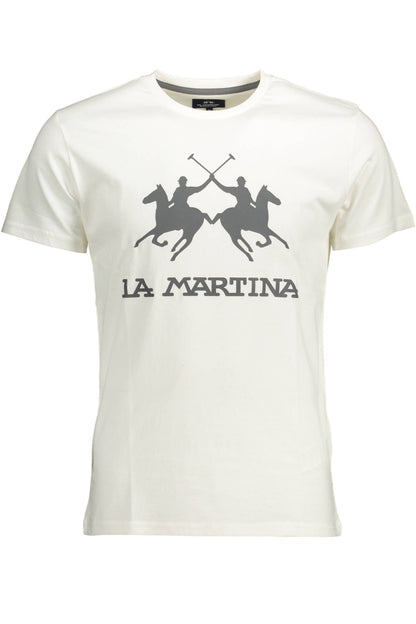 LA MARTINA MEN'S WHITE SHORT SLEEVE T-SHIRT