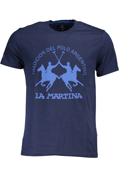 LA MARTINA MEN'S SHORT SLEEVE T-SHIRT BLUE