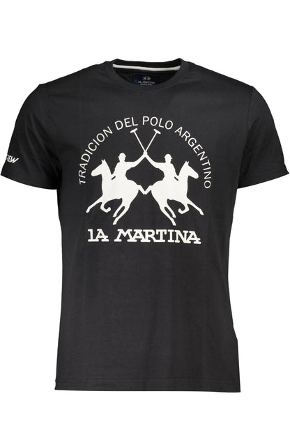 LA MARTINA MEN'S SHORT SLEEVE T-SHIRT BLACK
