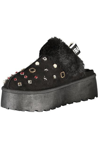 LAURA BIAGIOTTI WOMEN'S BLACK WINTER CLOG FOOTWEAR