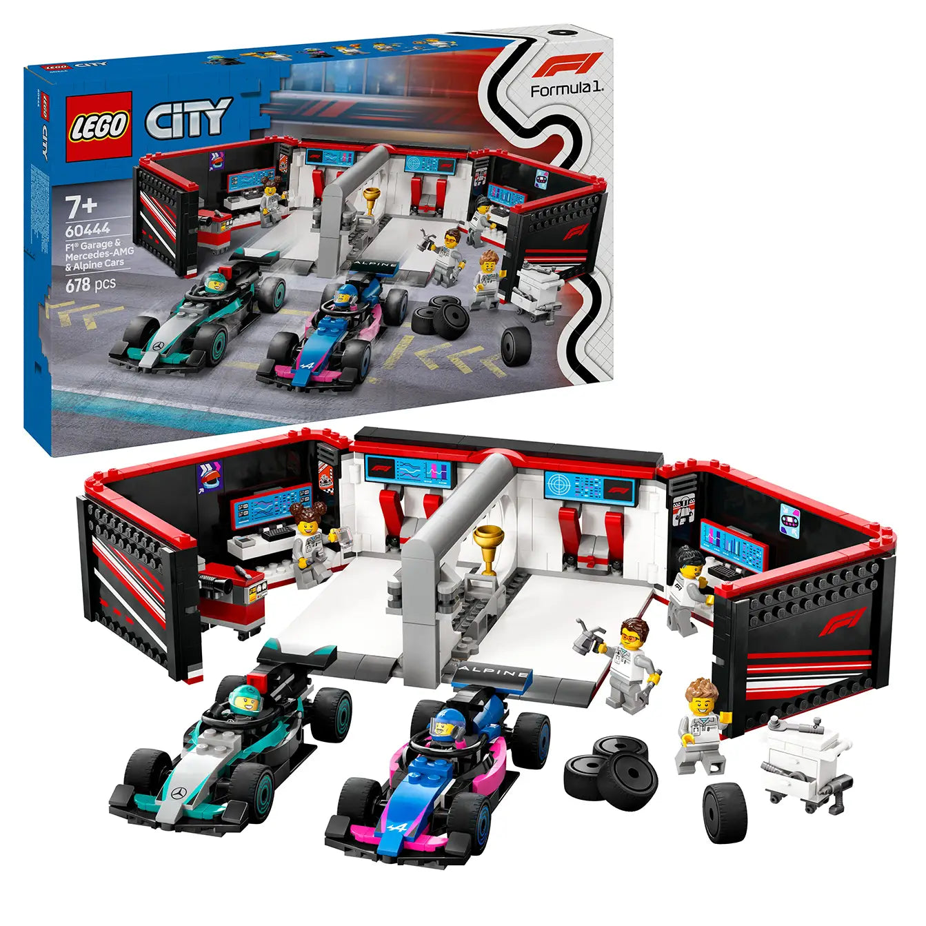 LEGO® City 60444 F1® Garage & Mercedes-AMG & Alpine Cars