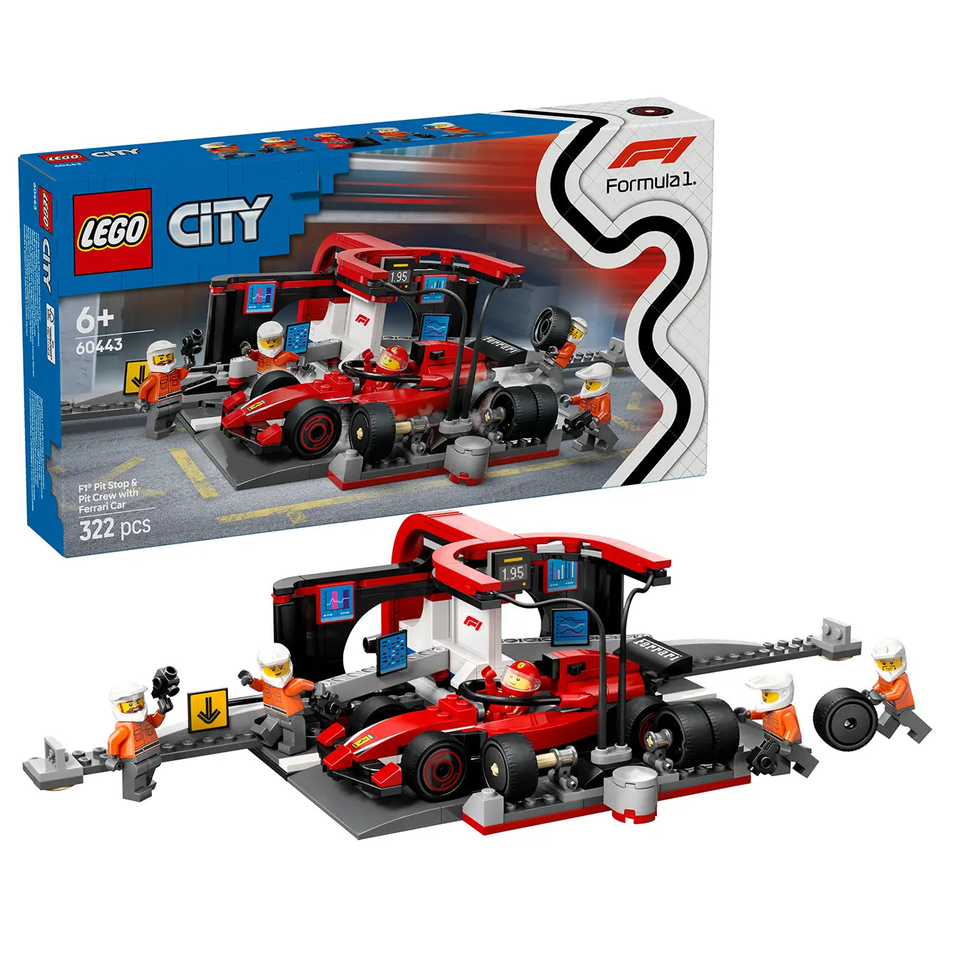 LEGO® City 60443 F1® Pit Stop & Pit Crew With Ferrari Car