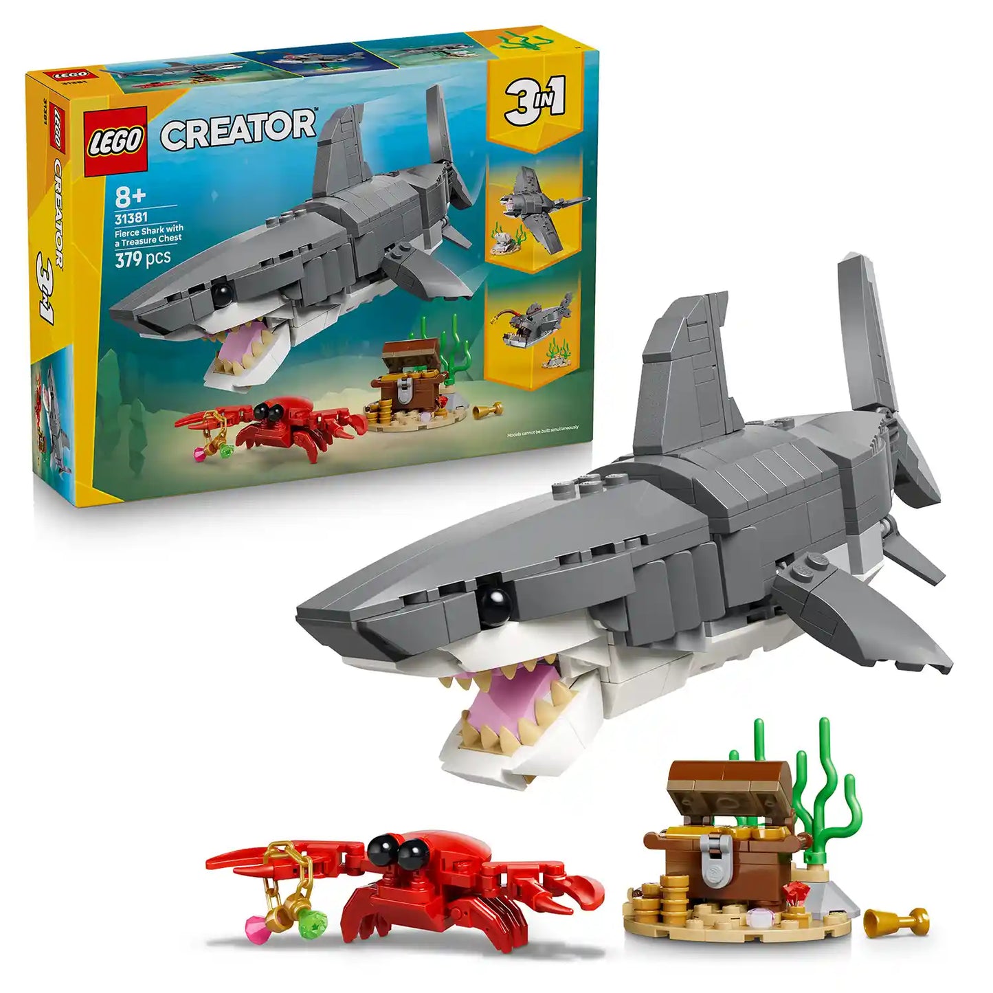 LEGO® Creator 3 v 1 31381 Divoký žralok a truhla s pokladem