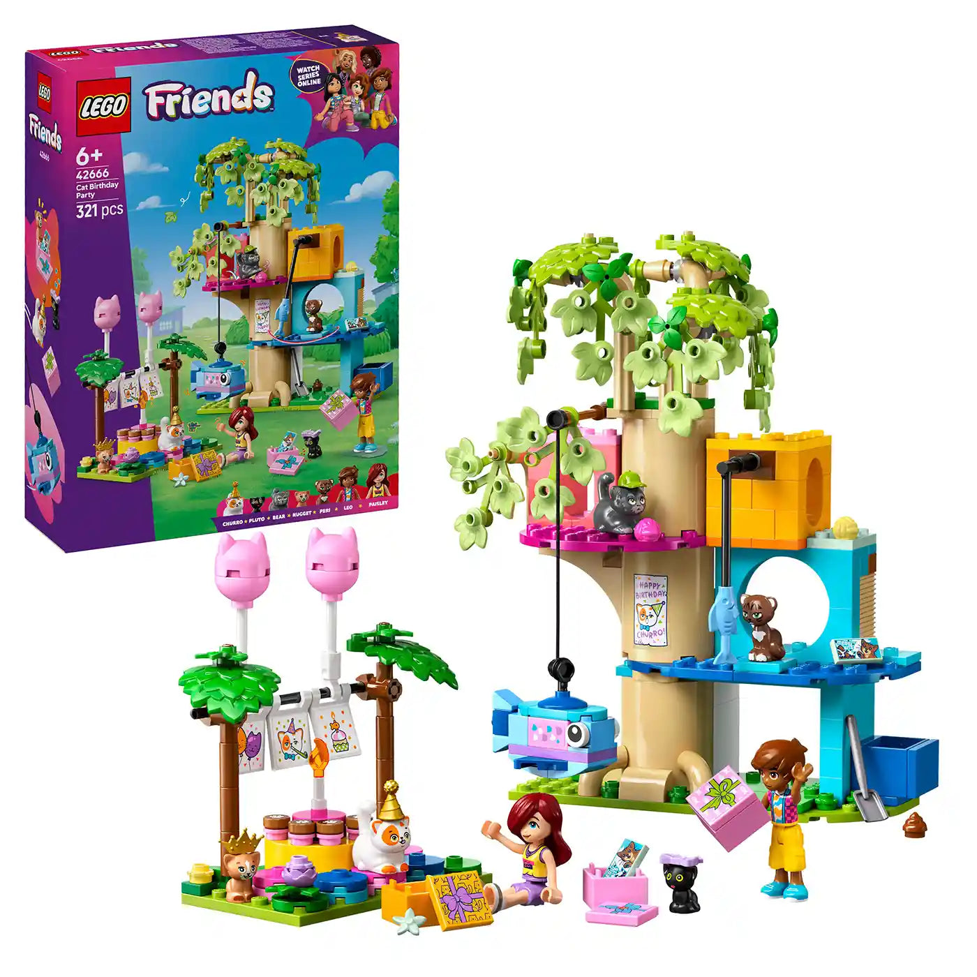 LEGO® Friends 42666 Fête d'anniversaire du chat et cabane dans l'arbre