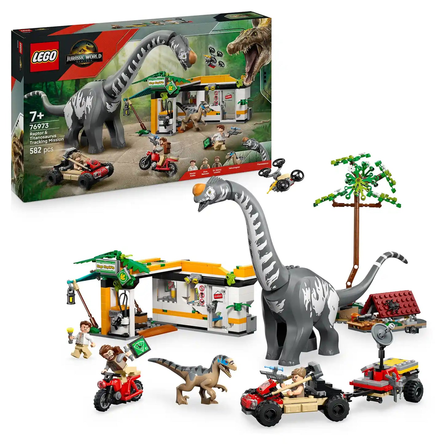 LEGO® Jurassic World  76973 Mise na sledování raptora a titanosaura