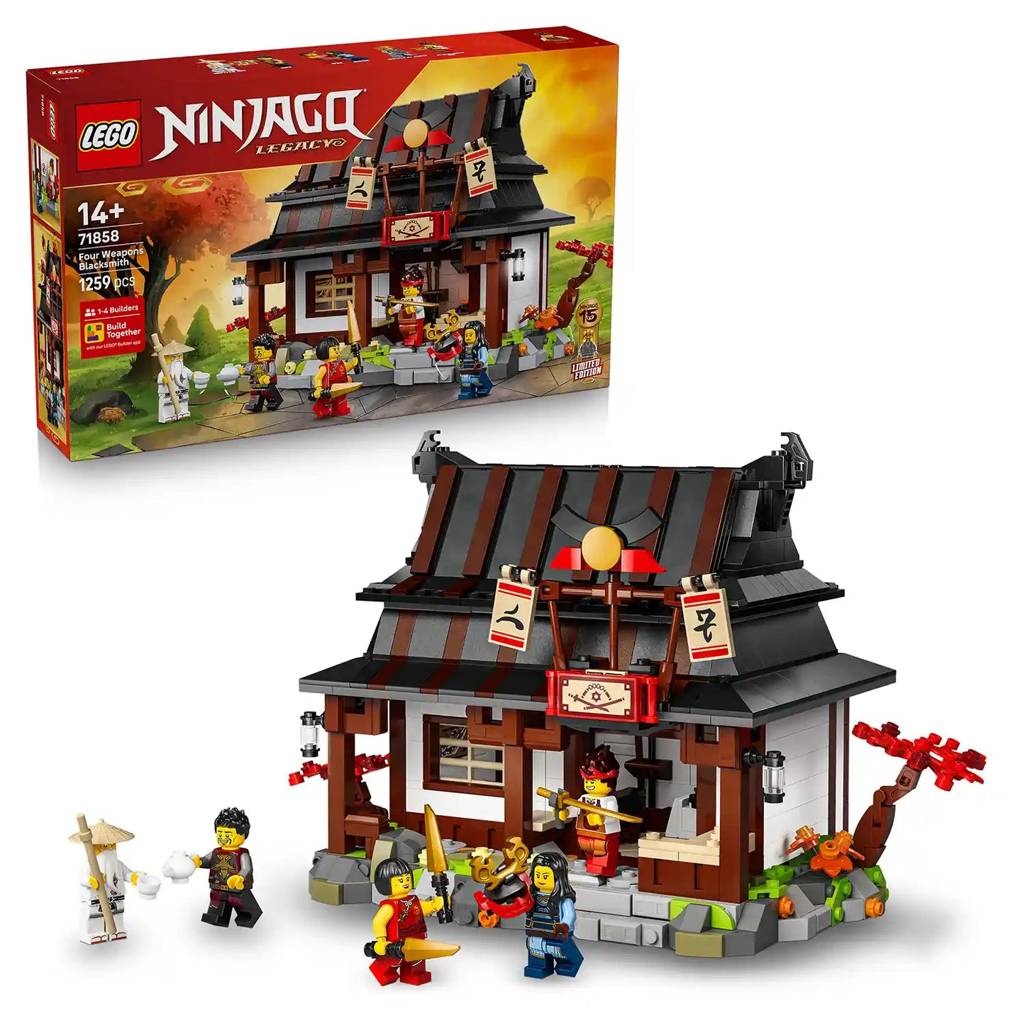 LEGO® NINJAGO® 71858 Kovárna Čtyři zbraně: 15 let NINJAGO