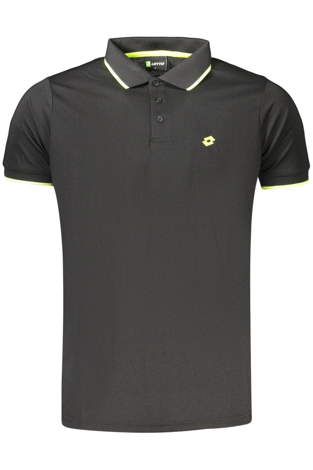 LOTTO MEN'S BLACK SHORT-SLEEVED POLO SHIRT
