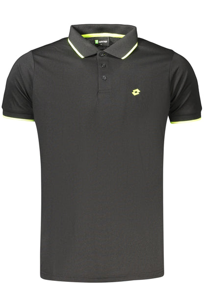 LOTTO MEN'S BLACK SHORT-SLEEVED POLO SHIRT