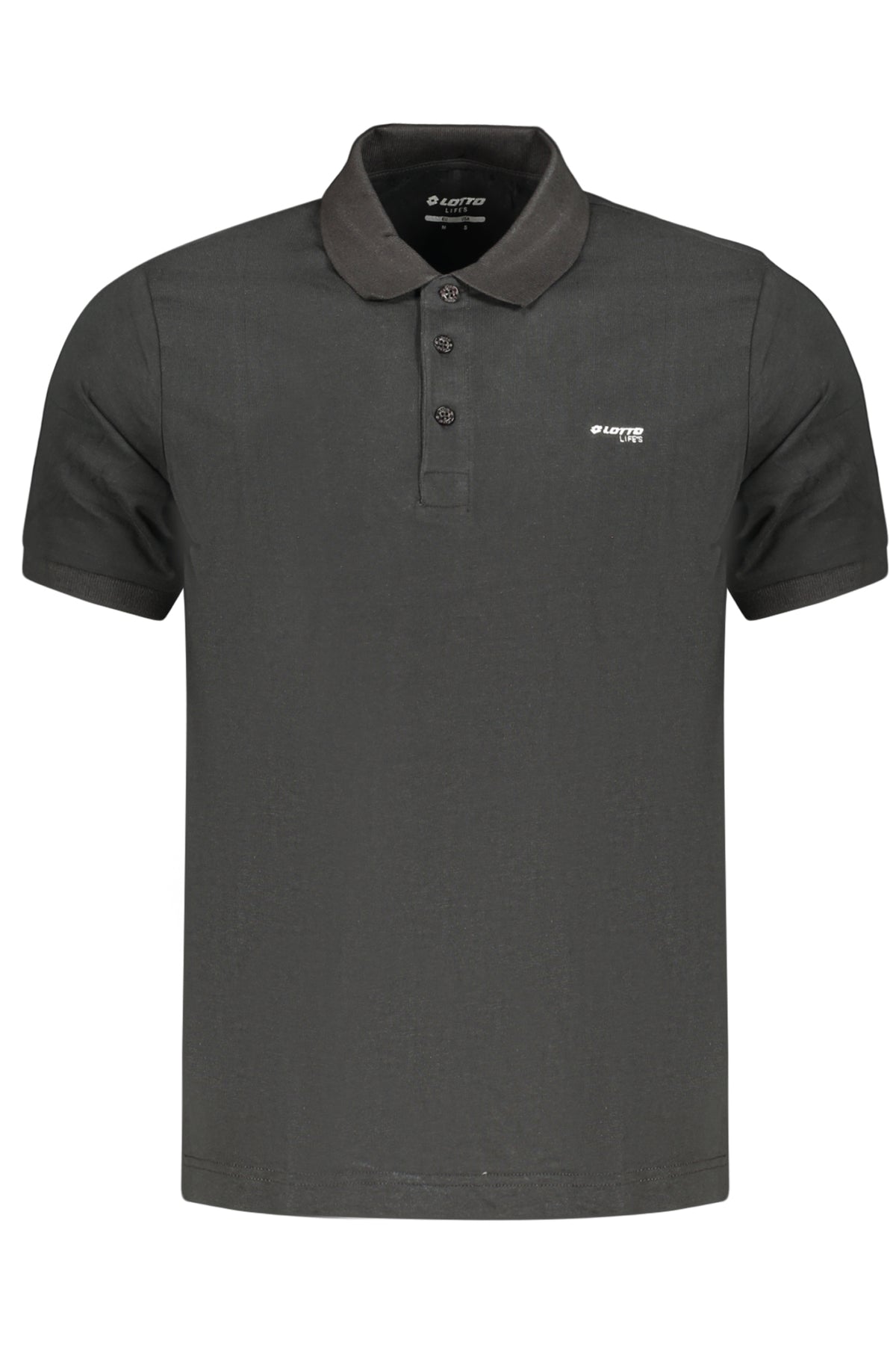 LOTTO MEN'S BLACK SHORT-SLEEVED POLO SHIRT