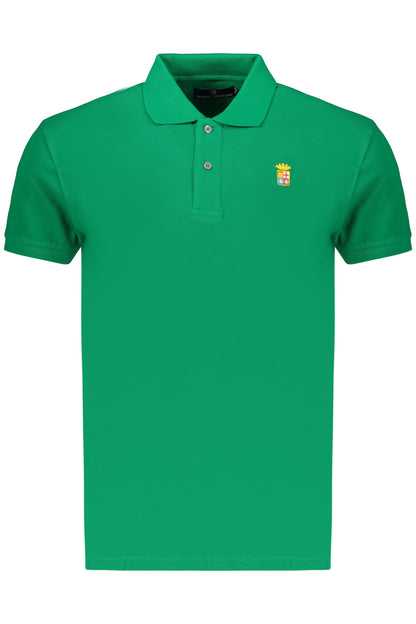Navy Green Men's Short-Sleeved Polo Shirt