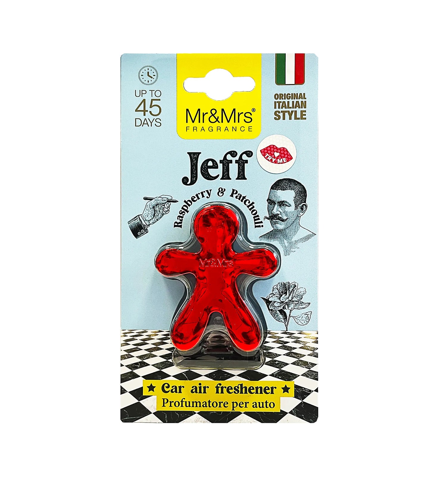 Mr&Mrs Fragrance Jeff Chrome Raspberry & Patchouli Car Air Freshener