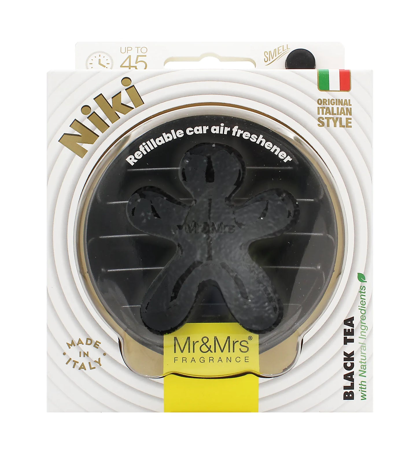 Mr&Mrs Fragrance Niki BIG Black Leather Black Tea Car Air Freshener
