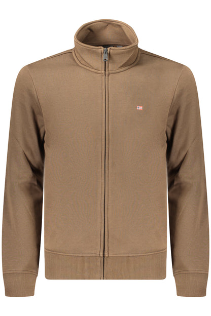 SWEAT-SHIRT MARRON À FERMETURE ÉCLAIR POUR HOMME NAPAPIJRI