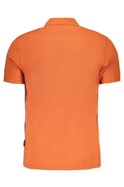 NAPAPIJRI MEN'S ORANGE SHORT SLEEVED POLO SHIRT